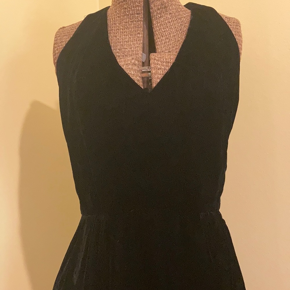 Vintage Black Velvet Evening Dress